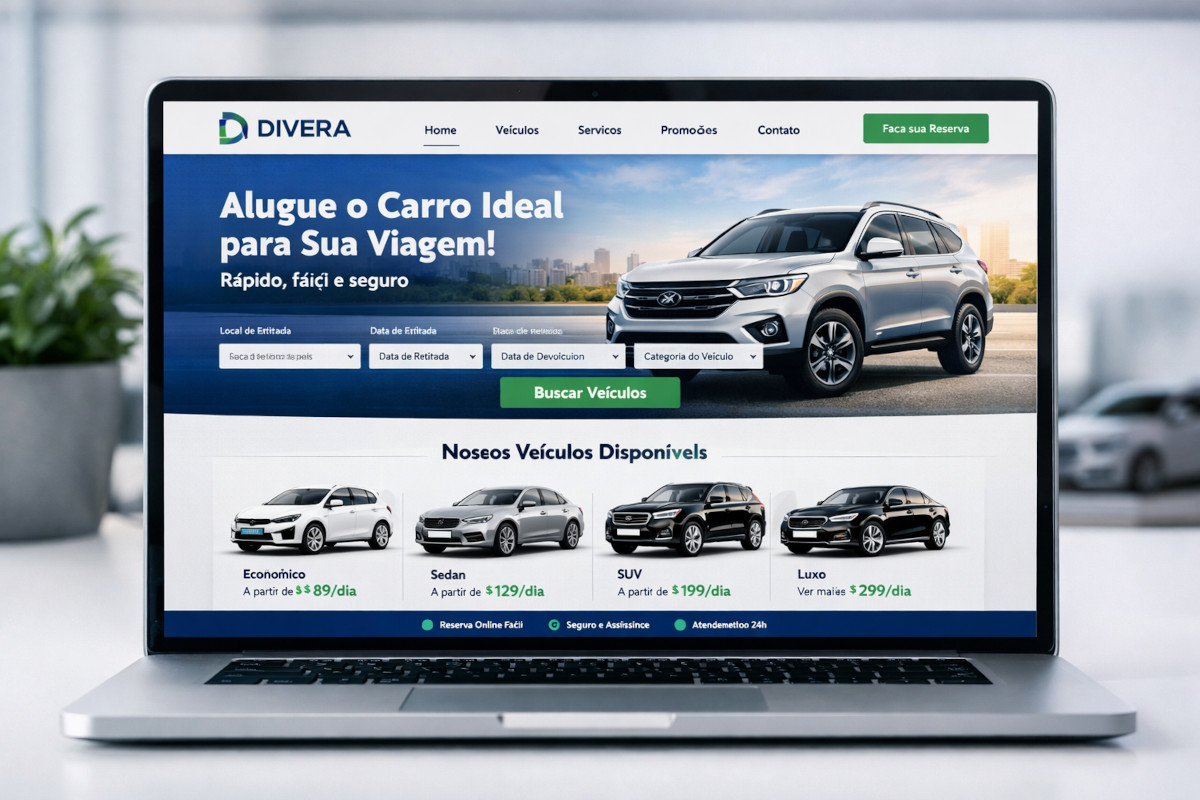 Site para locadora de veículos personalizado