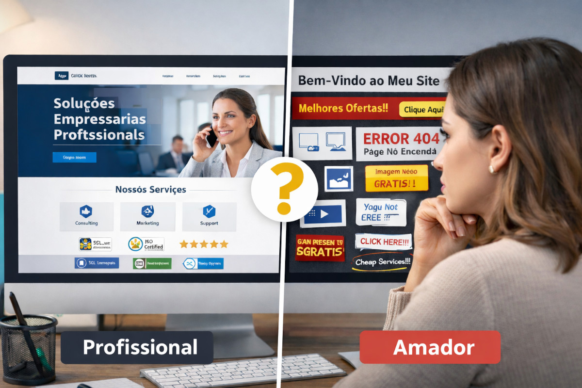 Site profissional vs site amador